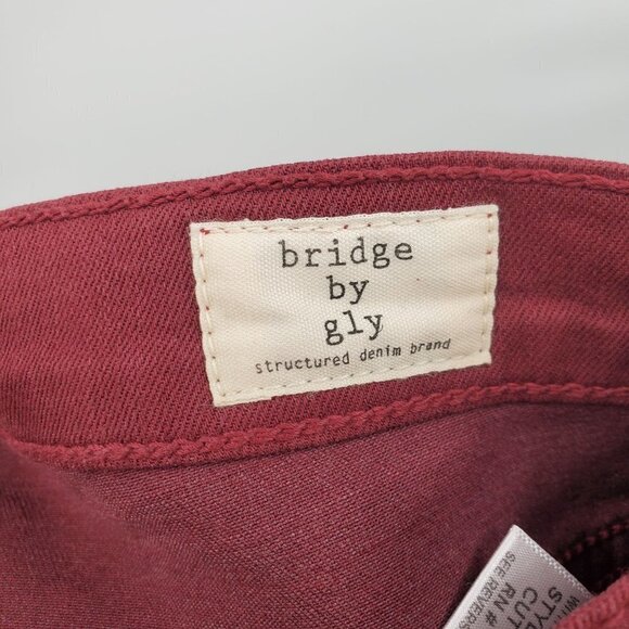 Bridge By Gly Mid Rise Flare Jeans Solid Stretch Women Size 28 Red NWT - Picture 7 of 14
